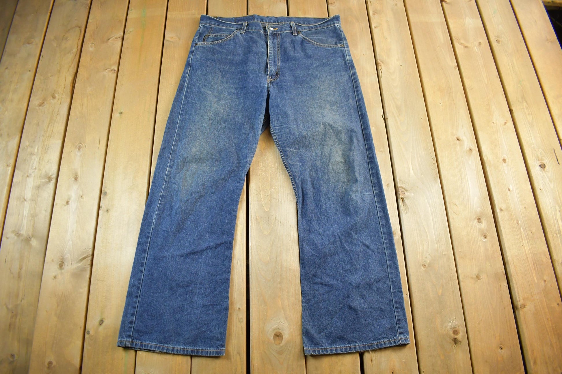 Vintage 1980s Levi's Orange Tab Bell Bottom Flare Denim Jeans Men's Size 38 x 31
