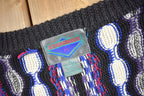 Vintage 1990s Etchings 3-D Knit Cardigan Sweater  Grandpa Sweater  Made in Canada  Vintage Streetwear  Coloured Cable Knit