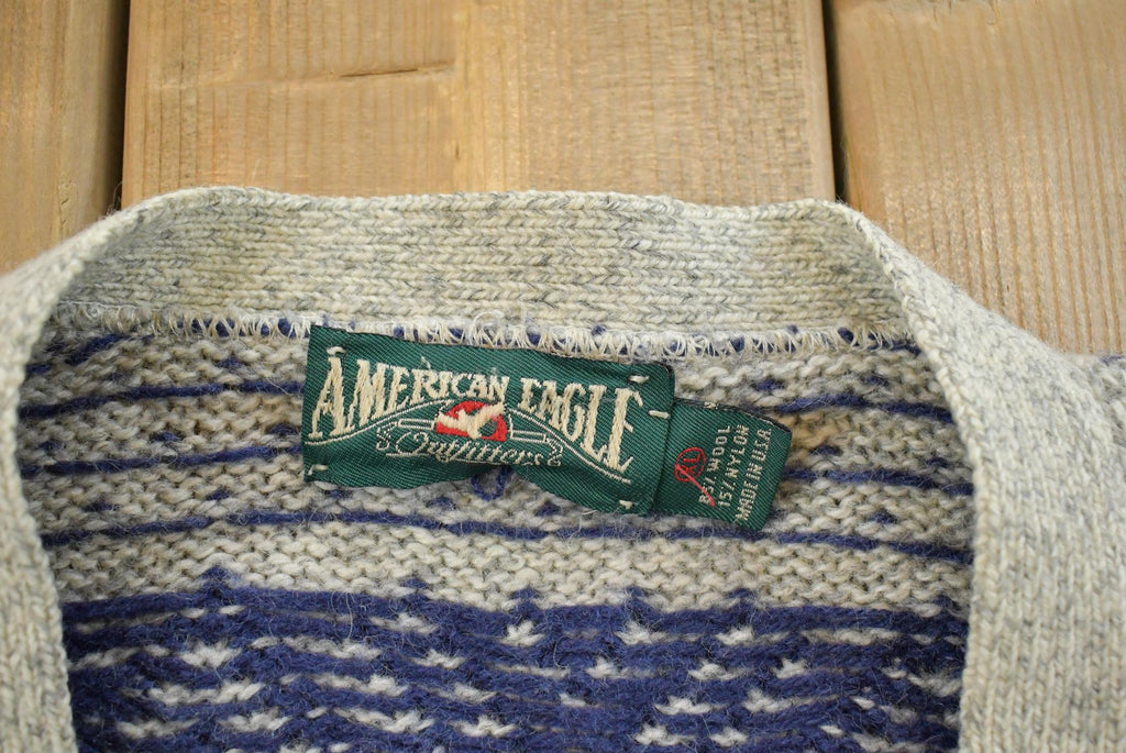 Vintage 1990s American Eagle Wool Knit Cardigan Men's XL /