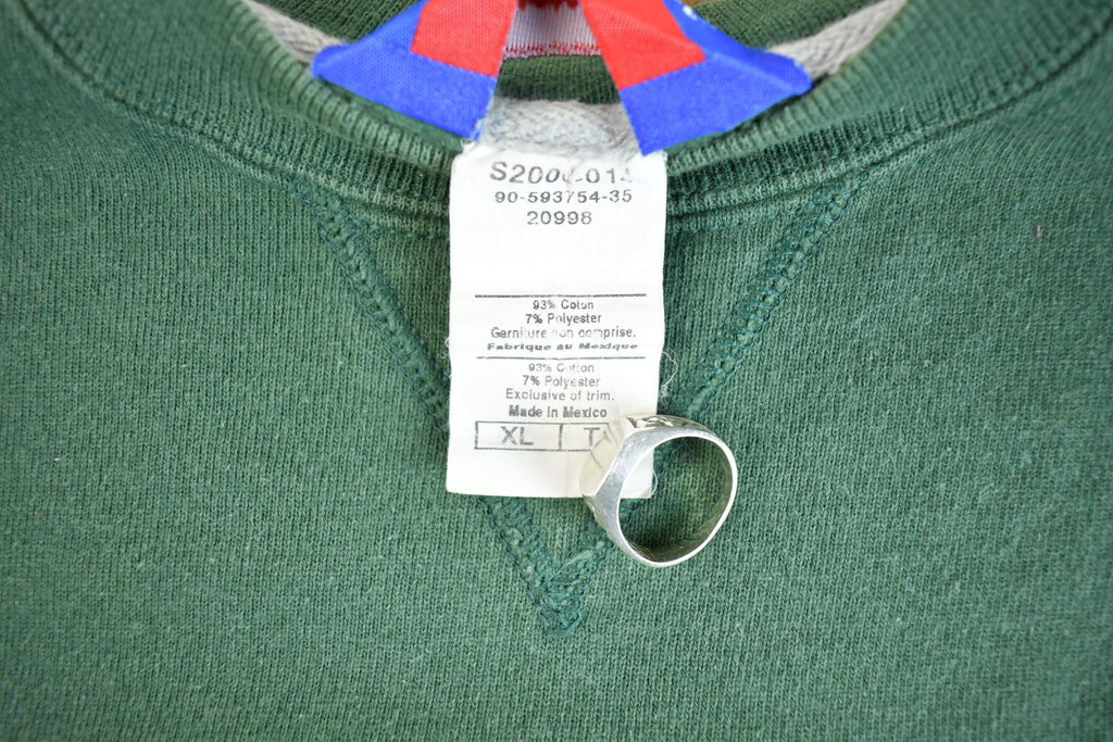 Vintage Y2K Green Champion Small Logo Embroidered Crewneck Sweatshirt - XL