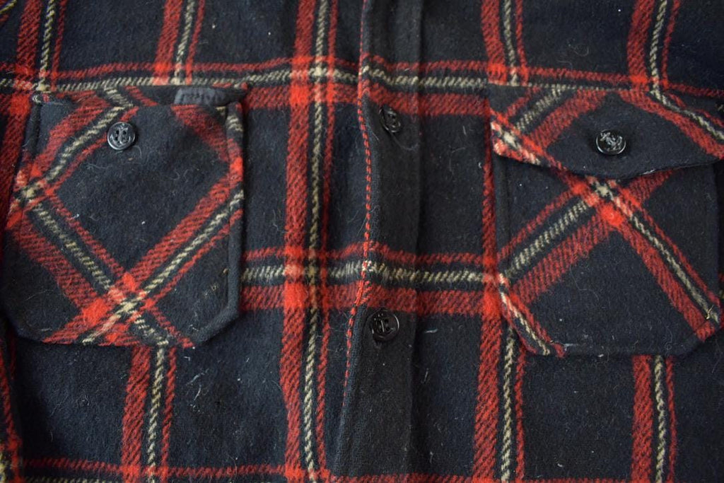 Vintage 1980s Plaid Blank Button Up Shirt