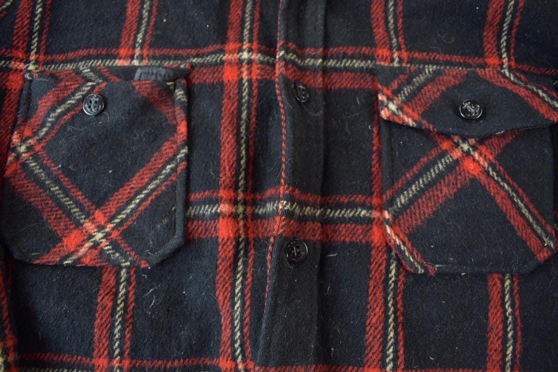 Vintage 1980s Plaid Blank Button Up Shirt