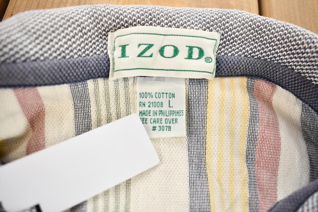 Vintage 2000s Striped Izod Embroidered Emblem Polo Shirt