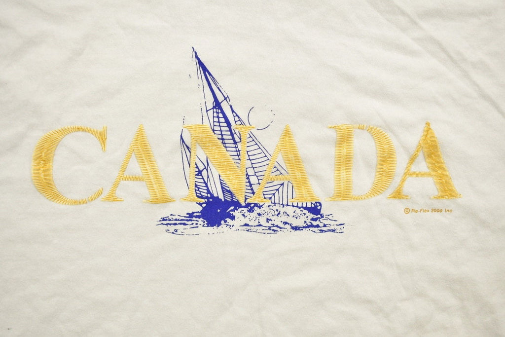 Vintage 2000 Embroidered Sailing Canada Novelty T-Shirt