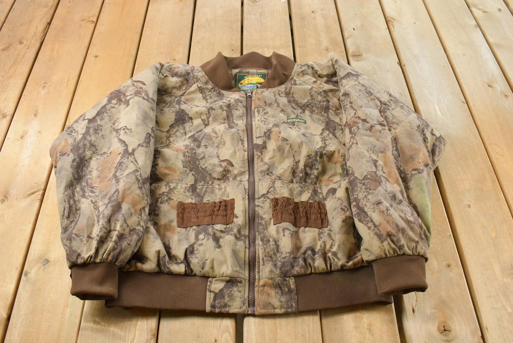 Vintage 1990s Hodgman Tree Camo Bomber Jacket Men's XL  Woodland Camo  Streetwear  Hunting Outdoors