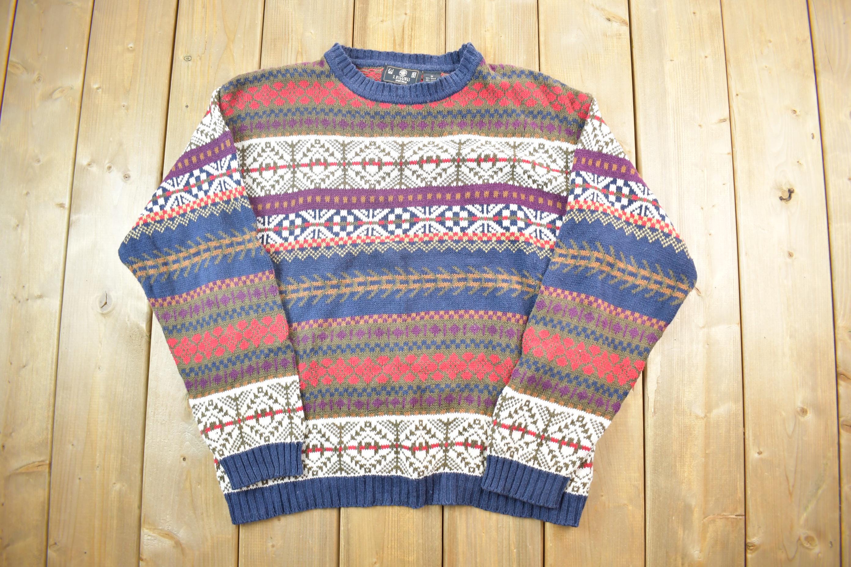 Vintage 1990s J Riggins Sportswear Knit Crewneck Sweater