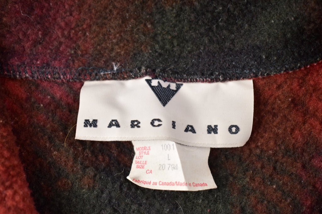 Vintage 1980s Marciano Showdow Plaid Fleece Quarter Zip Sweater  Outdoorsman  90s Sweater  Streetwear  Hiking  Fleece Zip up  80s