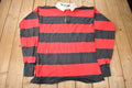Vintage 1990s Lands End Striped Rugby Sweatshirt Size XXL made In USA