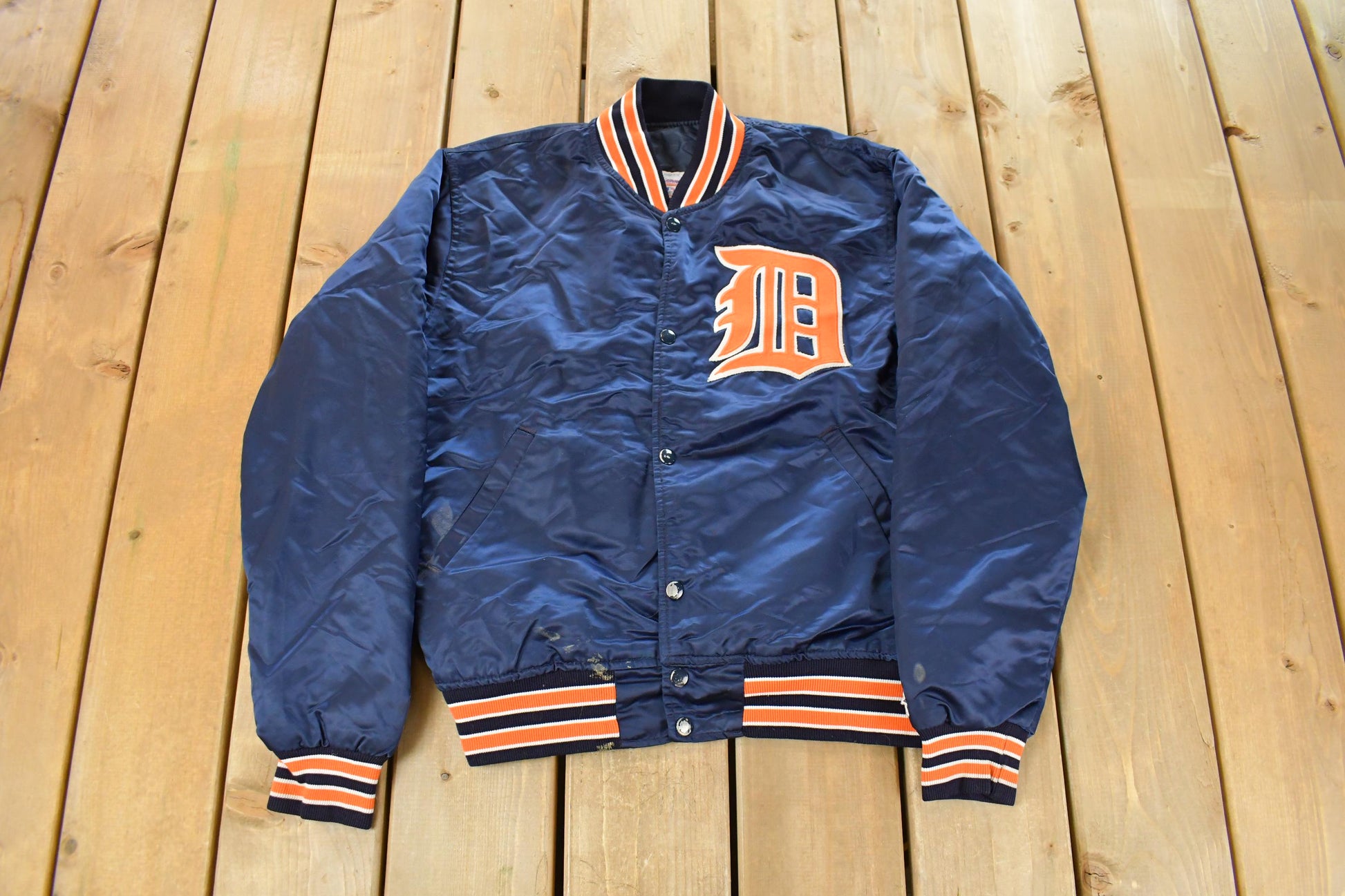 Vintage 1980s Detroit Tigers MLB Satin Starter Jacket Men's Medium