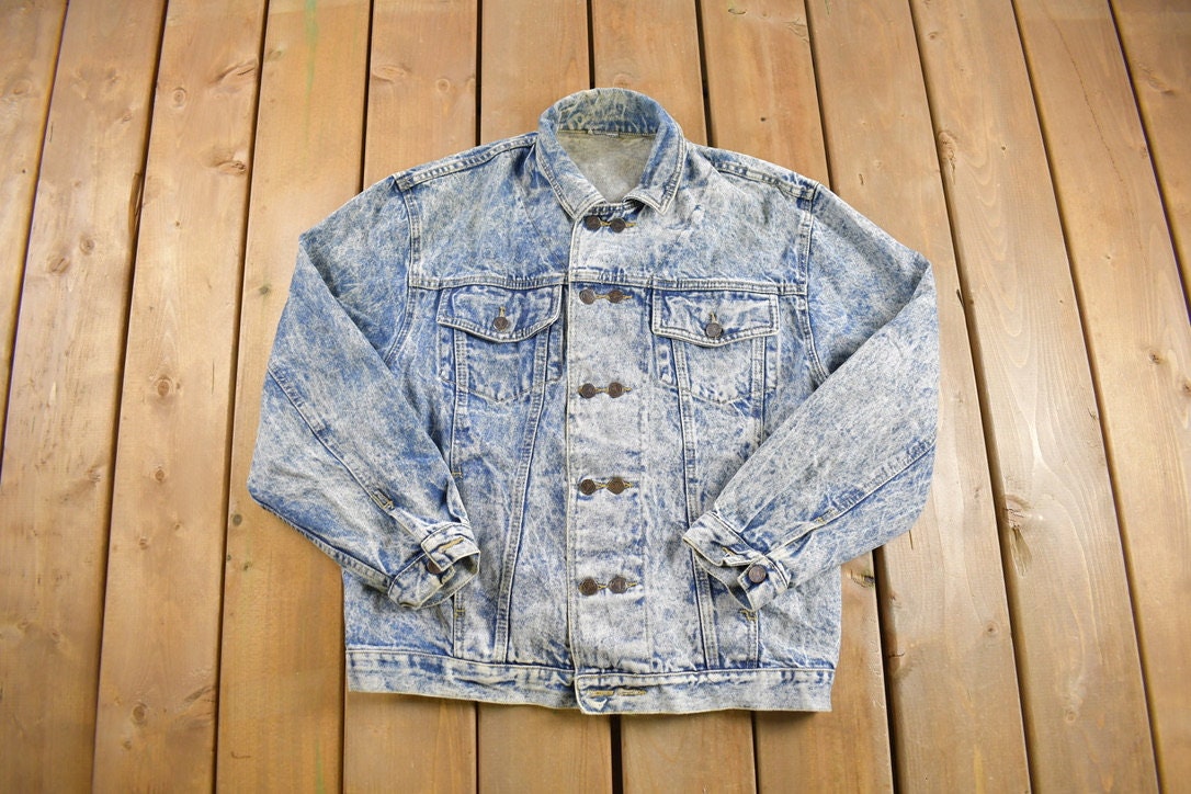 Vintage 1980s Acid Wash Denim Jean Jacket
