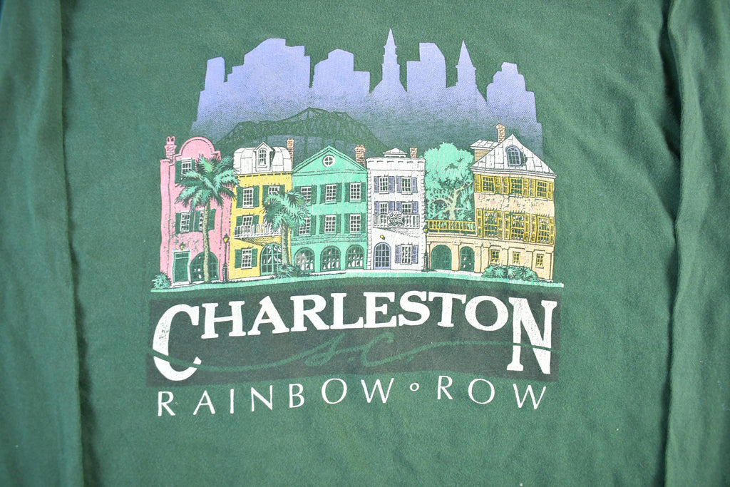 Vintage 90s Charleston Rainbow Row Long Sleeve T-Shirt - Men's 2XL