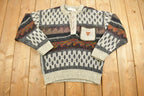 Vintage 1990s Prost Club Knitted Quarter Button Sweater