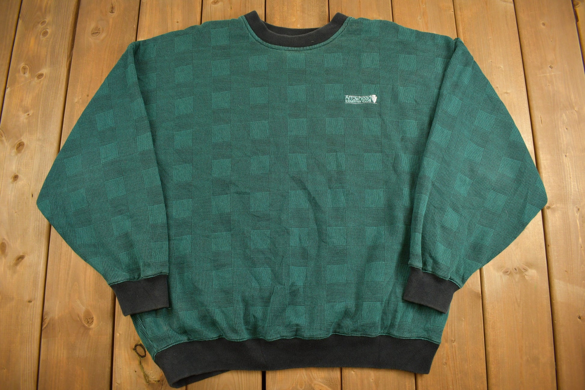 Vintage 1990s Arrowhead Country Club Slazenger Checkered Sweatshirt / 90s Crewneck / Essential / Streetwear / 90s / Vintage Slazenger