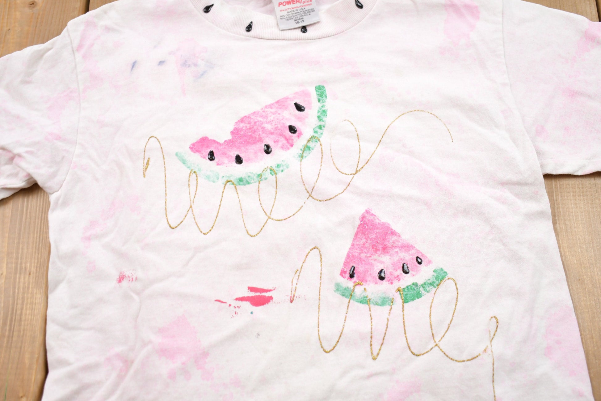 Vintage 1990s Kids Watermelon T-Shirt / Graphic / 80s / 90s / Streetwear / Retro Style / Single Stitch / Made In USA / Fruit Tee