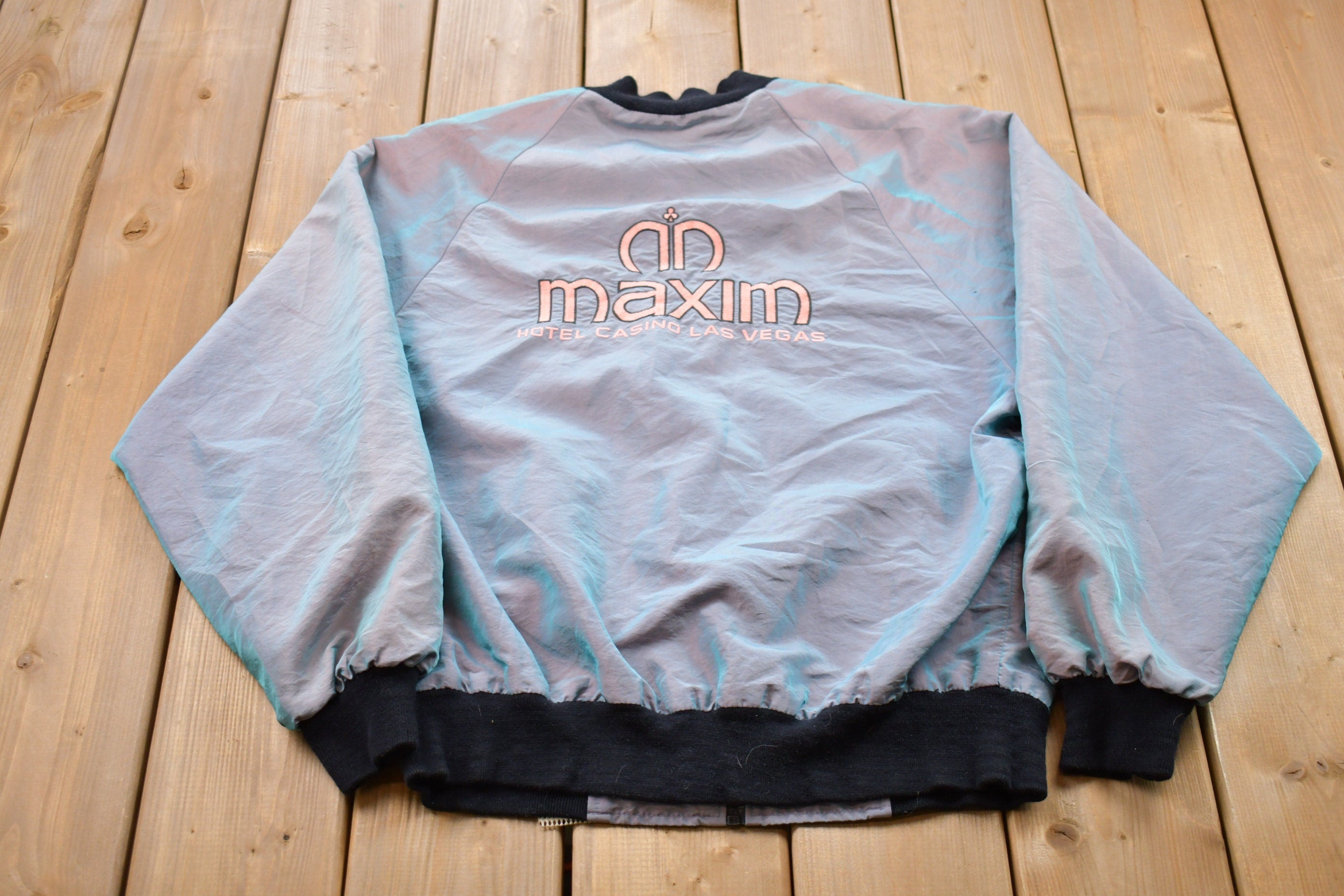 Vintage 1990s Hotel Casino Las Vegas Full Zip Windbreaker Jacket