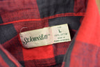 Vintage 1990s St Johns Bay Plaid Flannel Snap Button Shirt