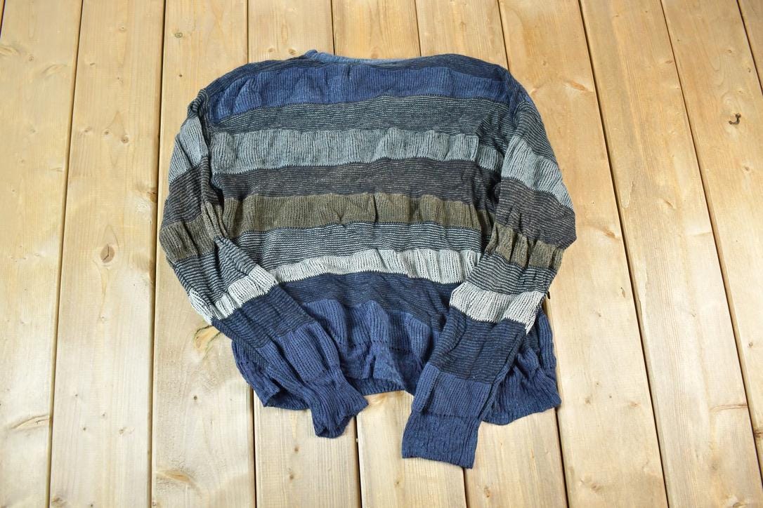 Vintage 1990s Britches Classic Sport Knit Abstract Pattern Crewneck Sweater