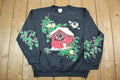 Vintage 1990s Cute Birdhouse Holiday Crewneck Sweater