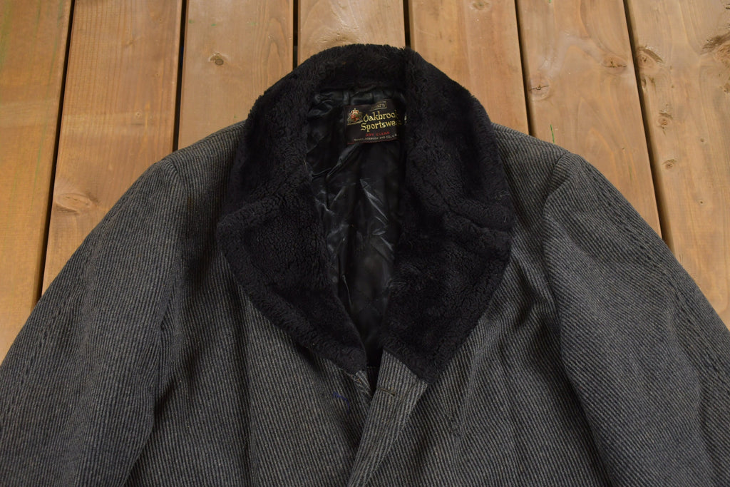 Vintage 1980s Sears Oakbrook Fur Collar Over Coat