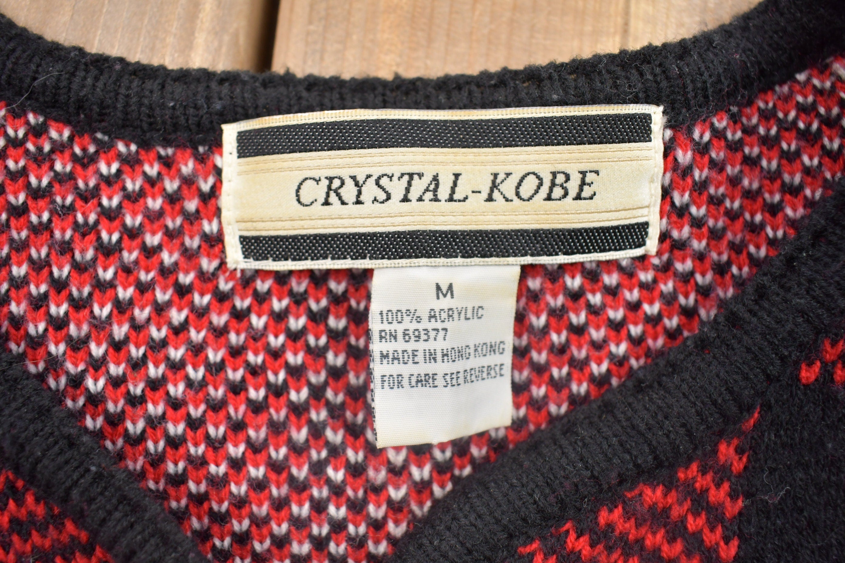 Vintage 1980s Crystal Kobe Plaid Knitted Button Cardigan Sweater