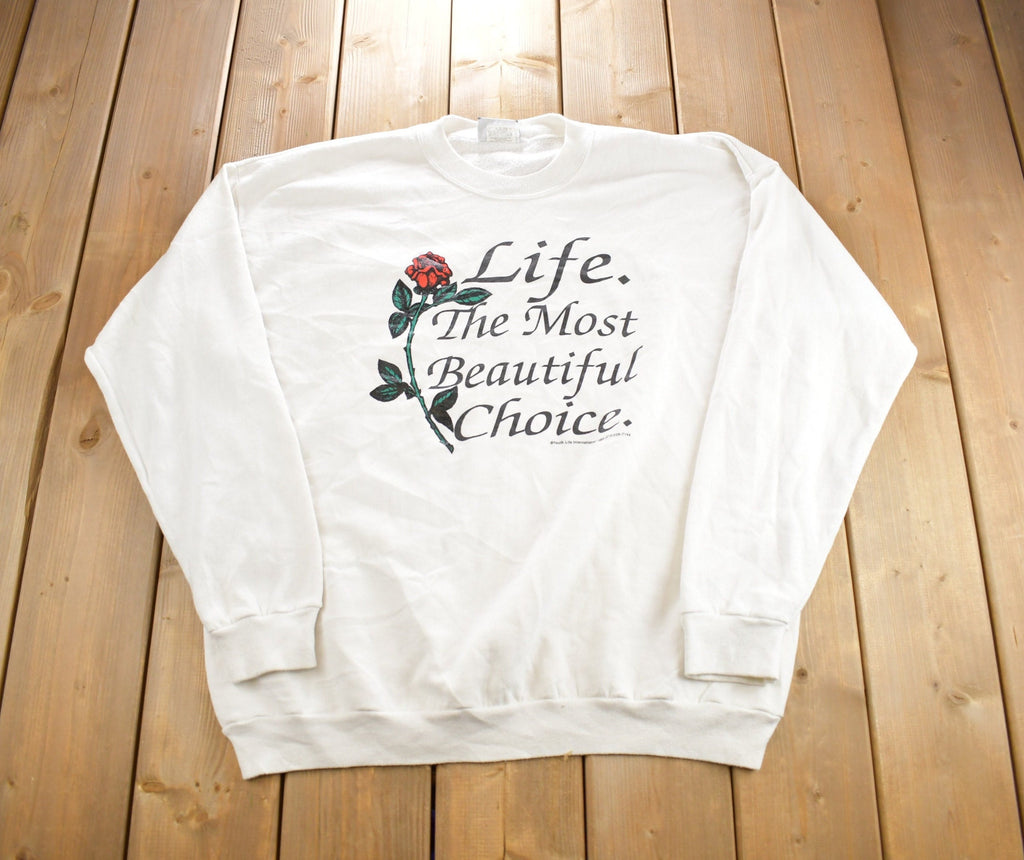 Vintage 1993 Life The Most Beautiful Choice Cute Crewneck Sweater Made In USA
