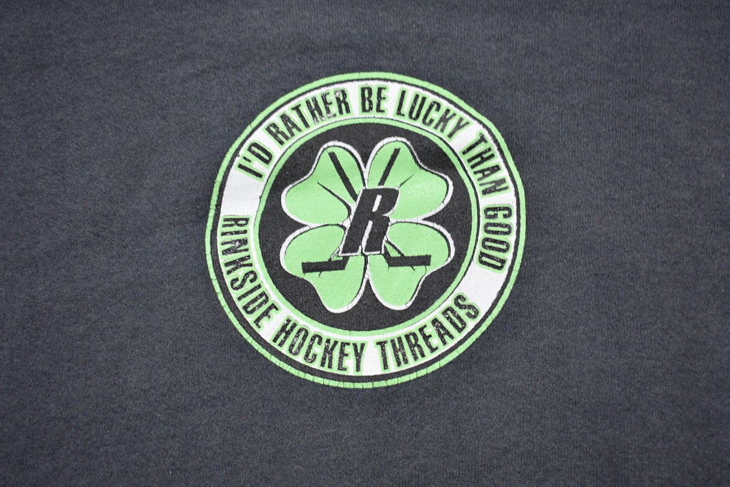 Vintage 1990s Rinkside Hockey Threads Lucky Graphic Hoodie