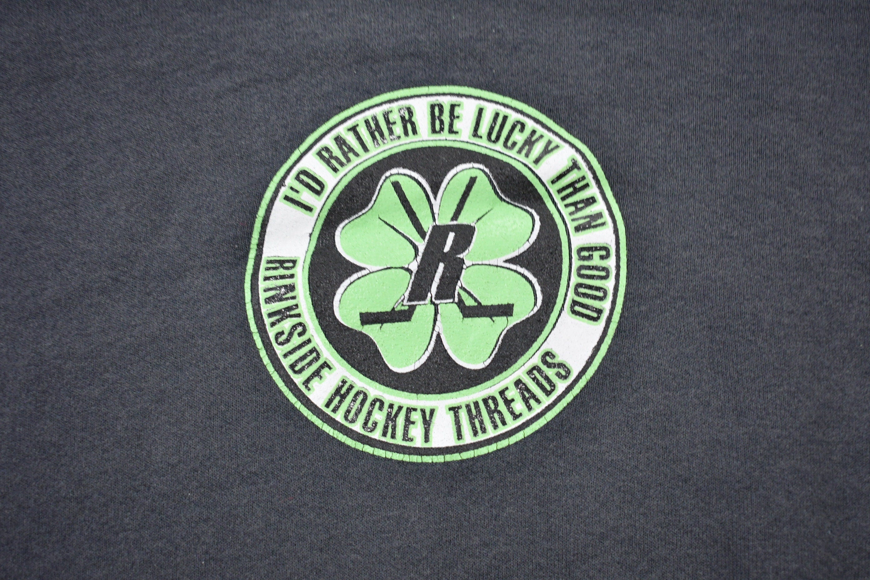 Vintage 1990s Rinkside Hockey Threads Lucky Graphic Hoodie