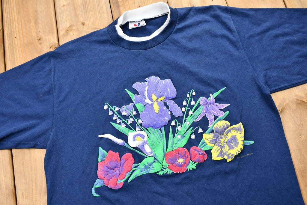 Vintage 1990s Floral Graphic Double Layered T-Shirt