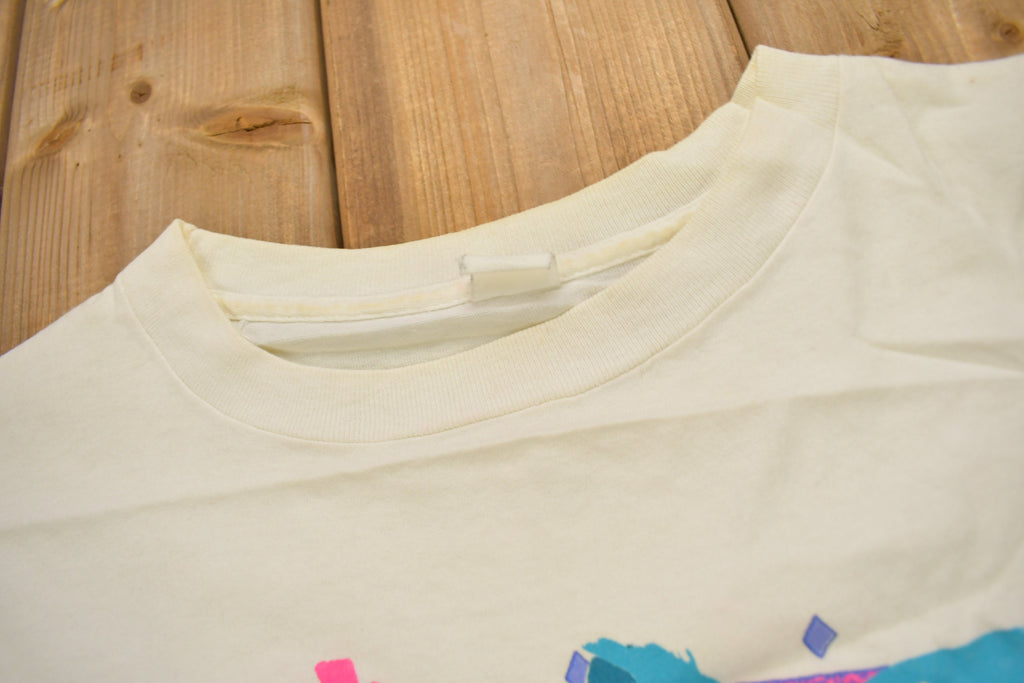 Vintage 1990s Santa Cruz Flower Theme Souvenir T Shirt
