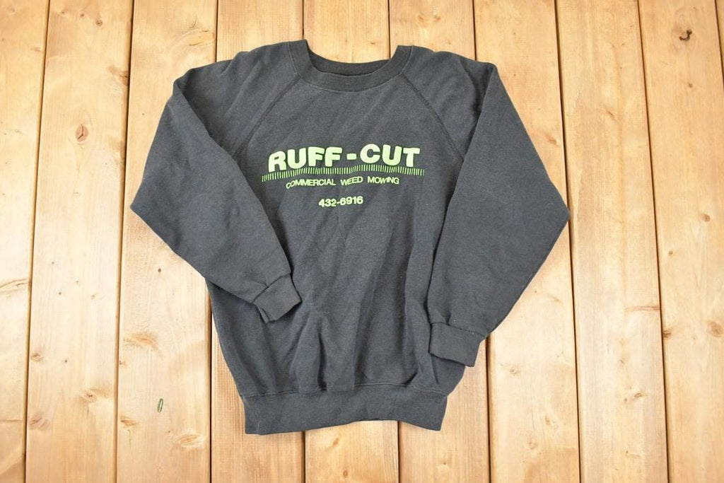 Vintage 1990s Ruff Cut Graphic Print Crewneck Sweatshirt Men's M