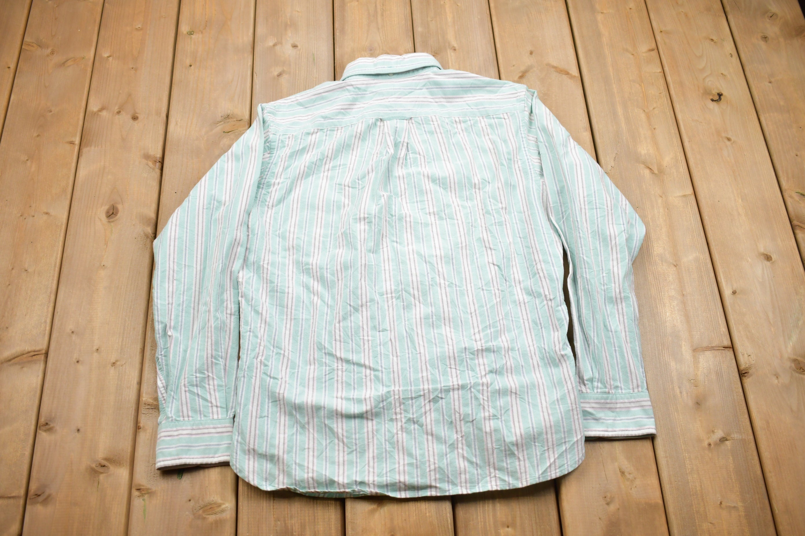 Vintage 1990s Lands End Striped Button Up Shirt