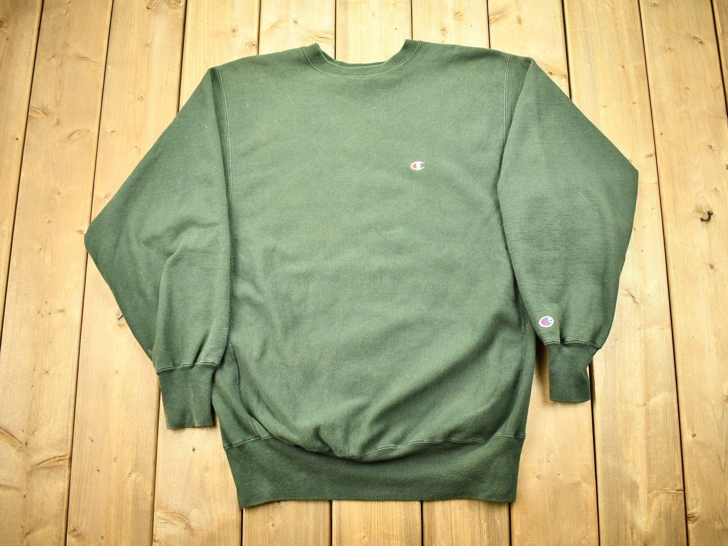 Vintage 1990s Forest Green Champion Reverse Weave Crewneck Sweatshirt