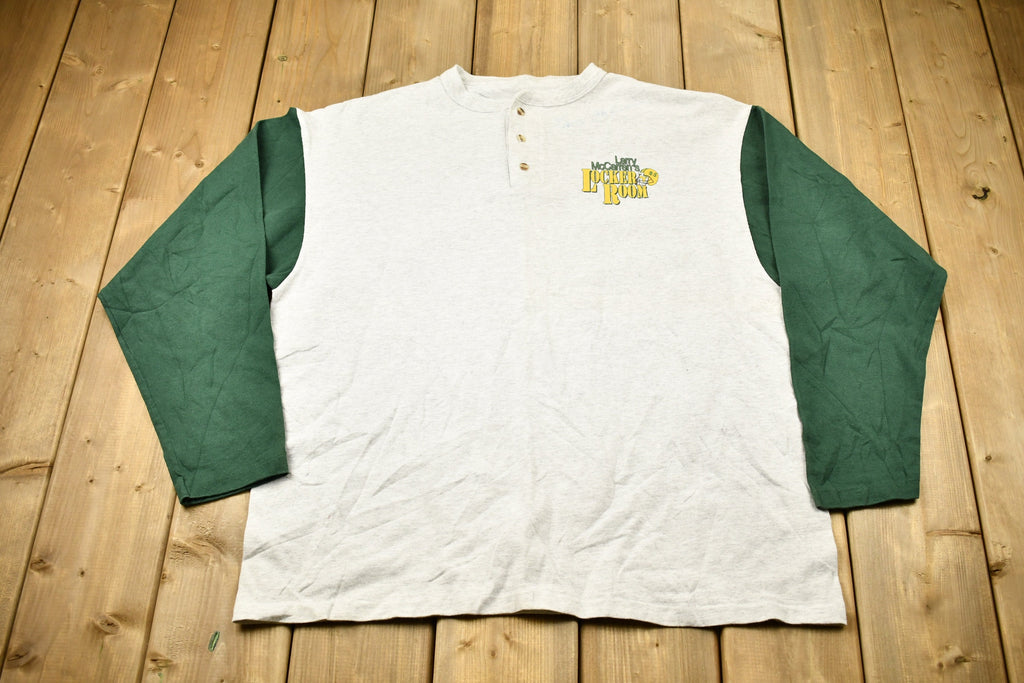 Vintage 1990s Larry McCarren's Locker Room NFL Quarter Button Loong Sleeve Shirt