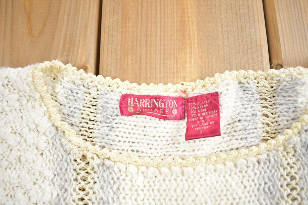 Vintage 1980s Harrington Square Knit Crewneck Sweater