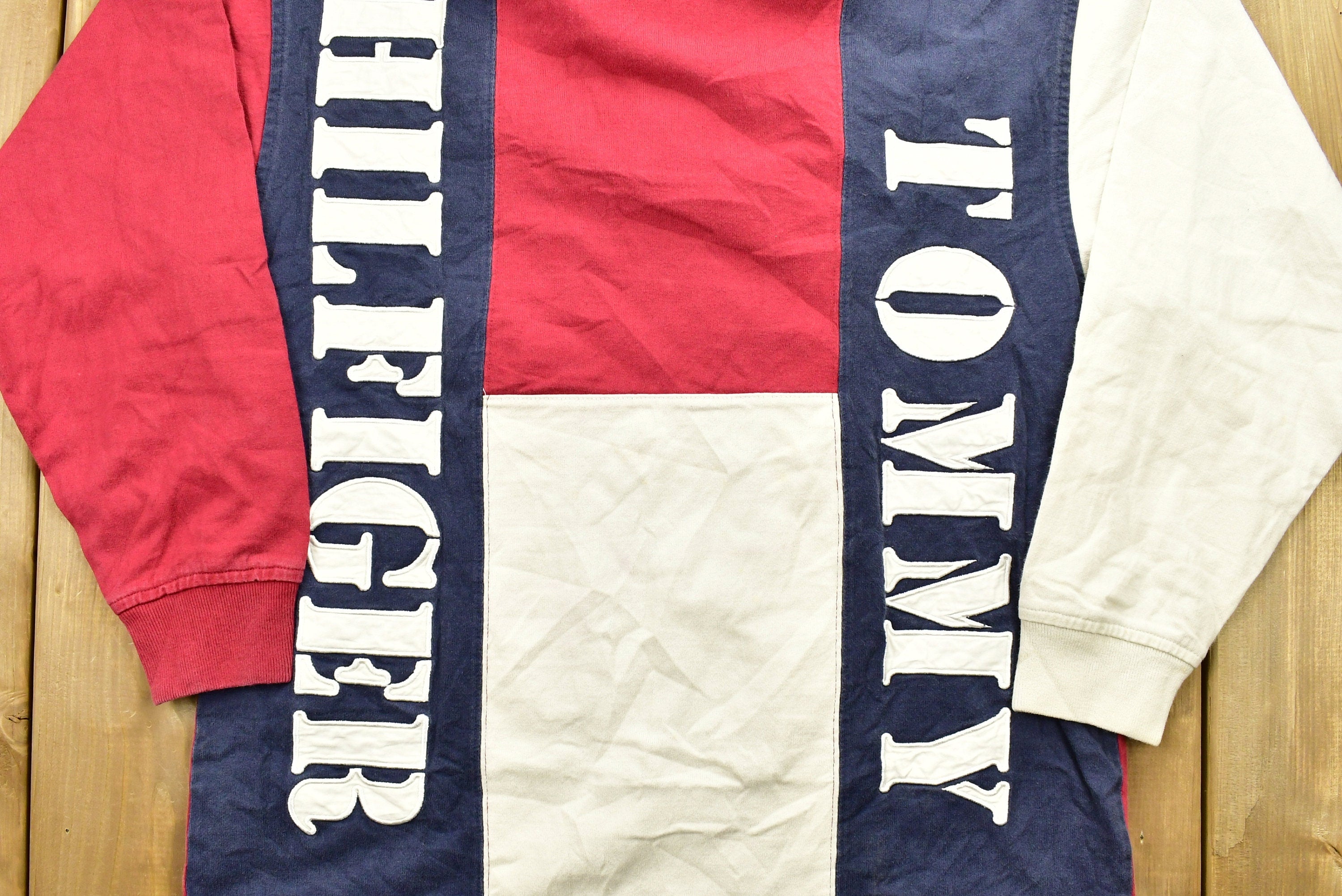 Vintage 1990s Tommy Hilfiger American Flag Rugby Shirt Classic