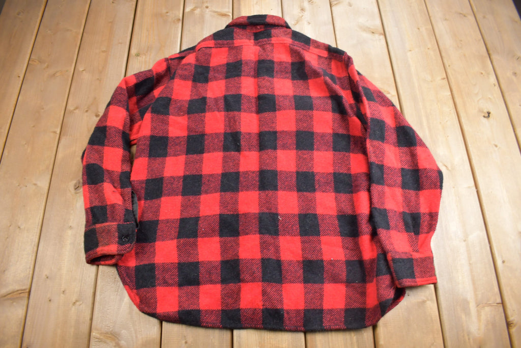 Vintage 1970s Sears Mens Store Buffalo Plaid Button Up Shirt