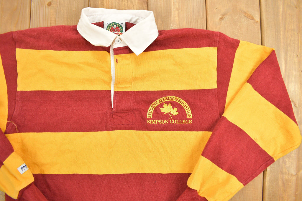 Vintage 1990s Simpson College Rugby Barbarian Collared Sweatshirt