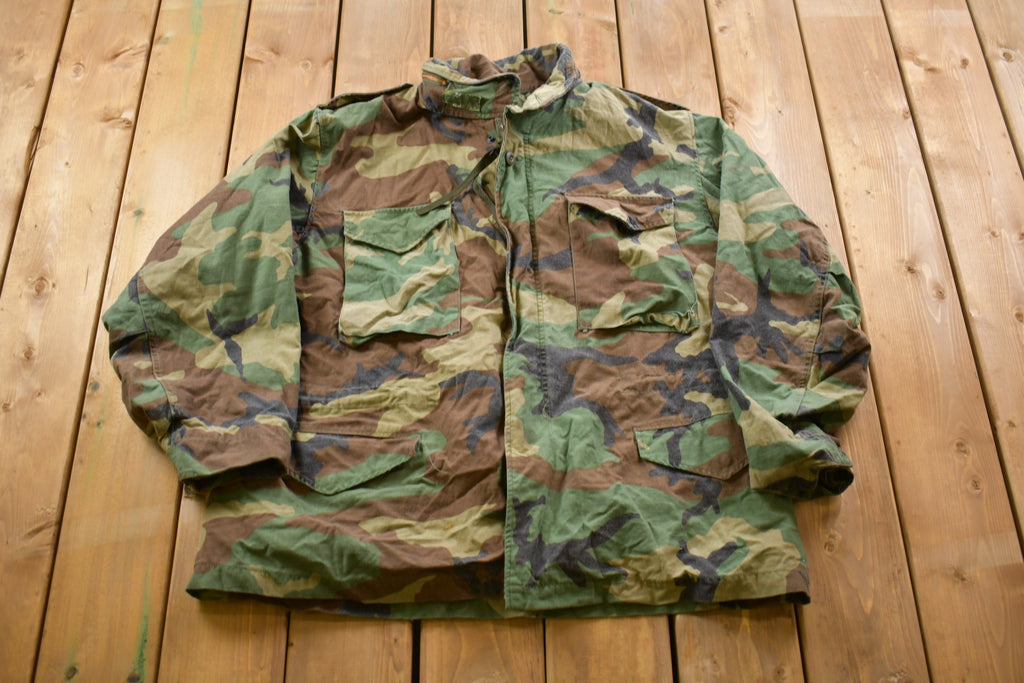 Vintage 1980s Military Camo Field Jacket