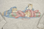 Vintage 1990s Cute Cats Sleeping Crewneck Sweater