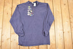 Vintage 1990s Mickey Mouse Dreaming Embroidered Souvenir Quarter Button Disney Shirt Men's M