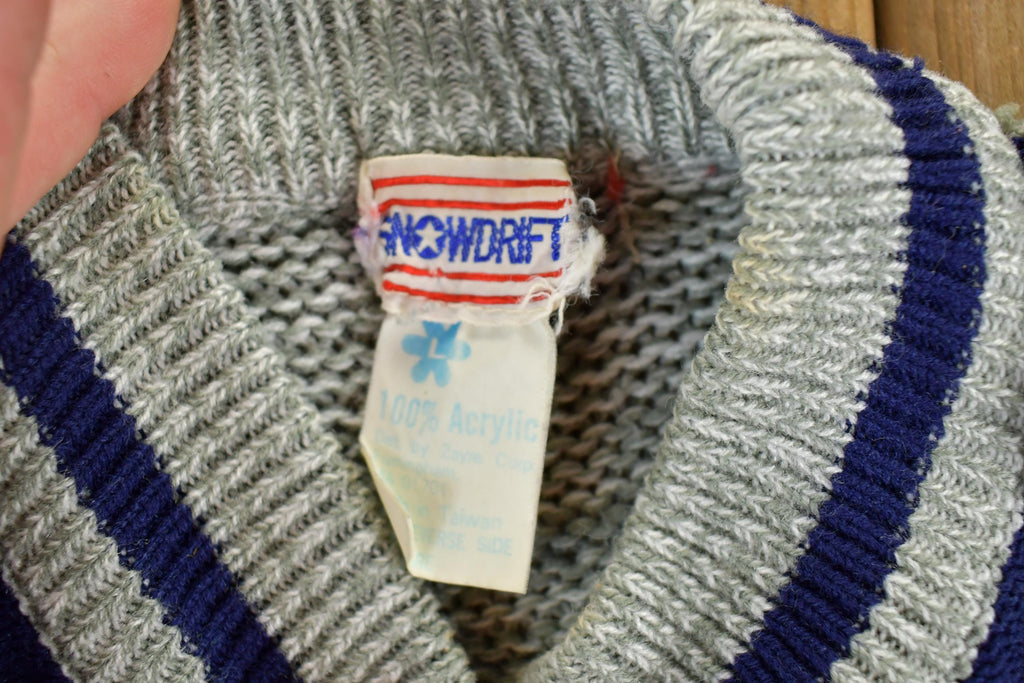 Vintage 1980s Snowdrift Cable Knit Ski Crewneck Sweater /