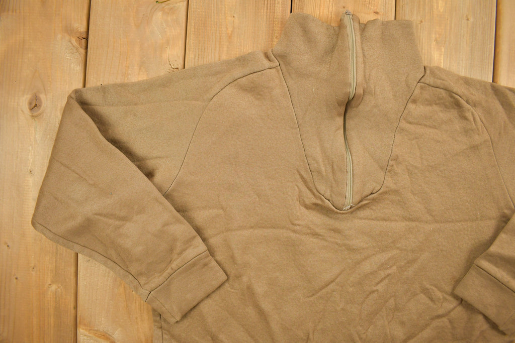 Vintage 1990s Brown Blank Quarter Zip Sweatshirt