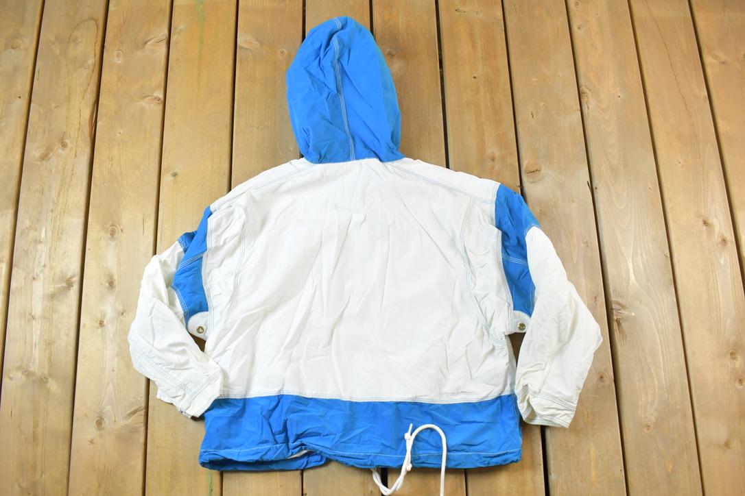 Vintage 1990s Liz Sport Petite Mid Weight Hooded Windbreaker Spring Jacket
