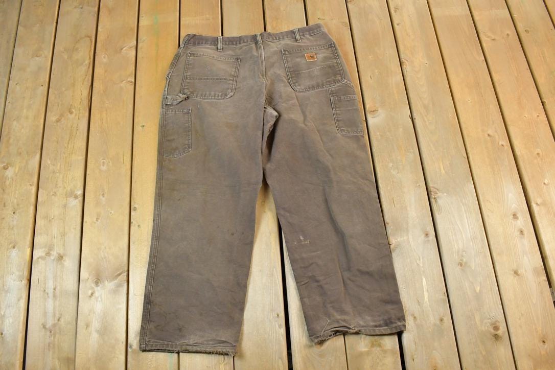 Vintage 1990s Carhartt Denim Patched Work Pants Size