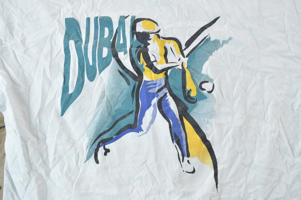 Vintage 1990s Dubai Baseball Souvenir T-Shirt  Vintage Streetwear  Vacation Tee  Travel T Shirt