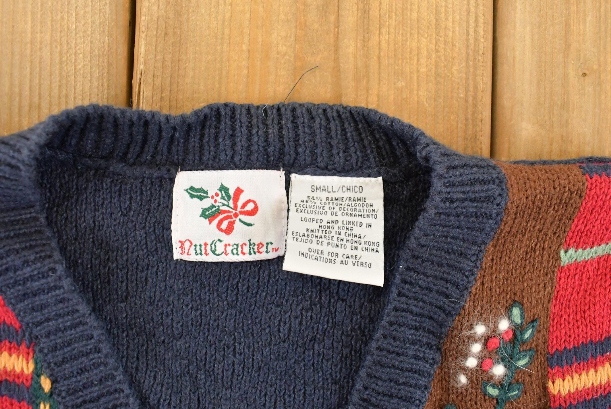 Vintage 1990s Nutcracker Christmas Theme Knit Cardigan Sweater Vest Women's Small