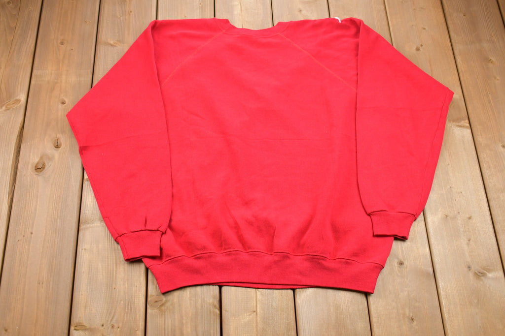 Vintage 1980s Floral Embroidered Graphic Raglan Crewneck Sweatshirt