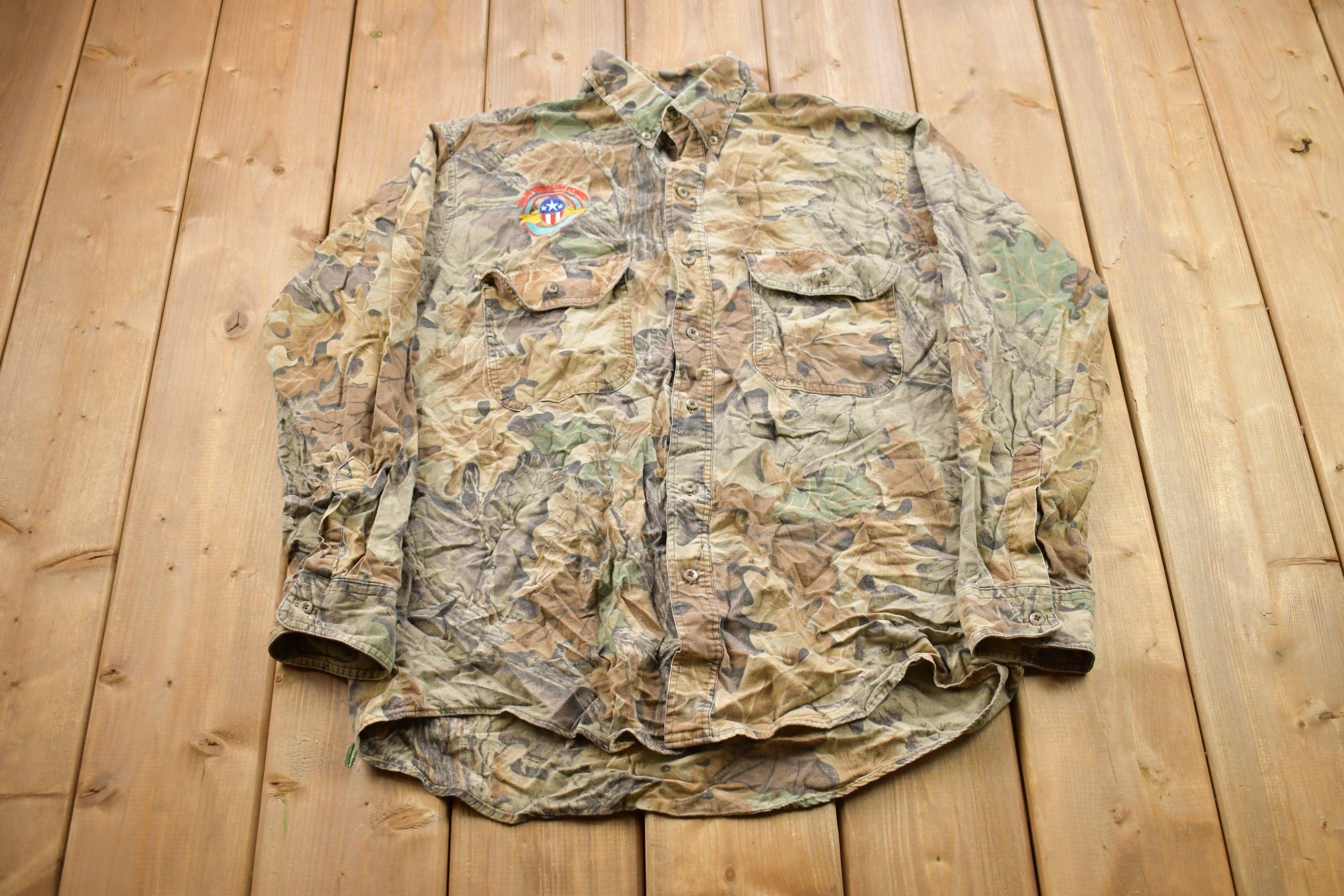 Vintage 1990s Spartan Hunting Camo Button Up