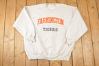 Vintage 1990s Farmington Tigers Embroidered Collegiate Crewneck Sweatshirt Mens XL