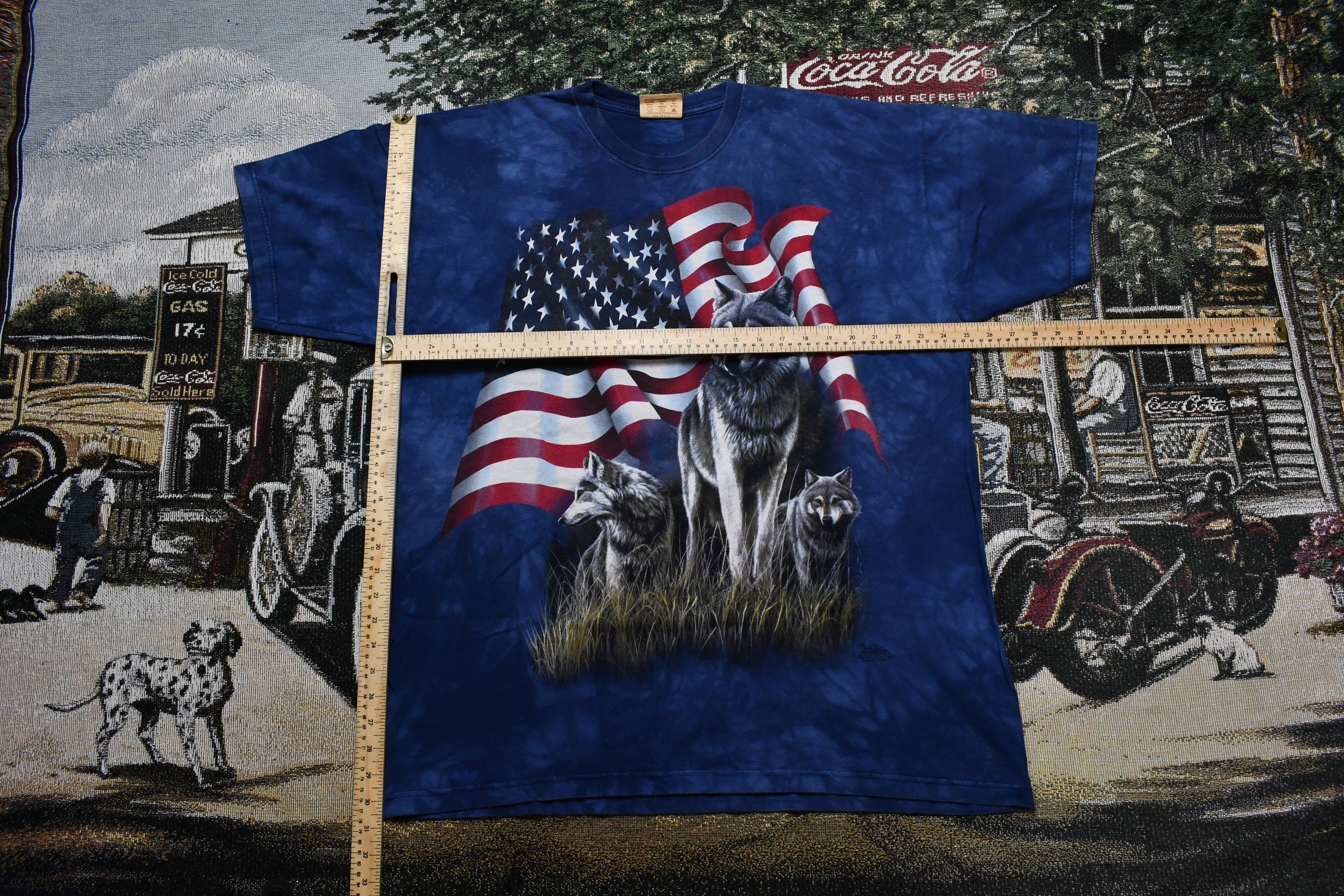 Vintage 2001 Tie Dye American Wolf Graphic T Shirt